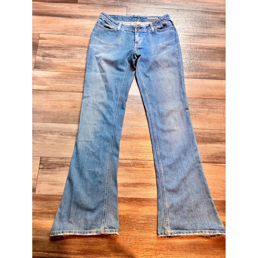 Y2K Chip and Pepper Traveler Blue Flare Jeans Womens 28 Light Wash Made in USA
